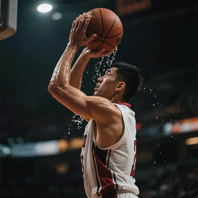 篮球运动员在关键时刻的专注